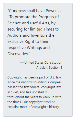 Legal obligation clauses in copyright.gov website.